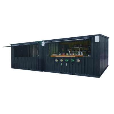 Conteneur bar démontable 8×2 XL RAL 9005 & RAL 7016