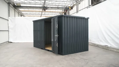 Conteneur démontable anthracite 3 x 2 mètres – avec double porte (petit côté) – Image 3